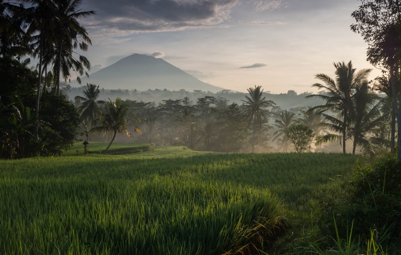 Sunrise with view on Mt. Agung